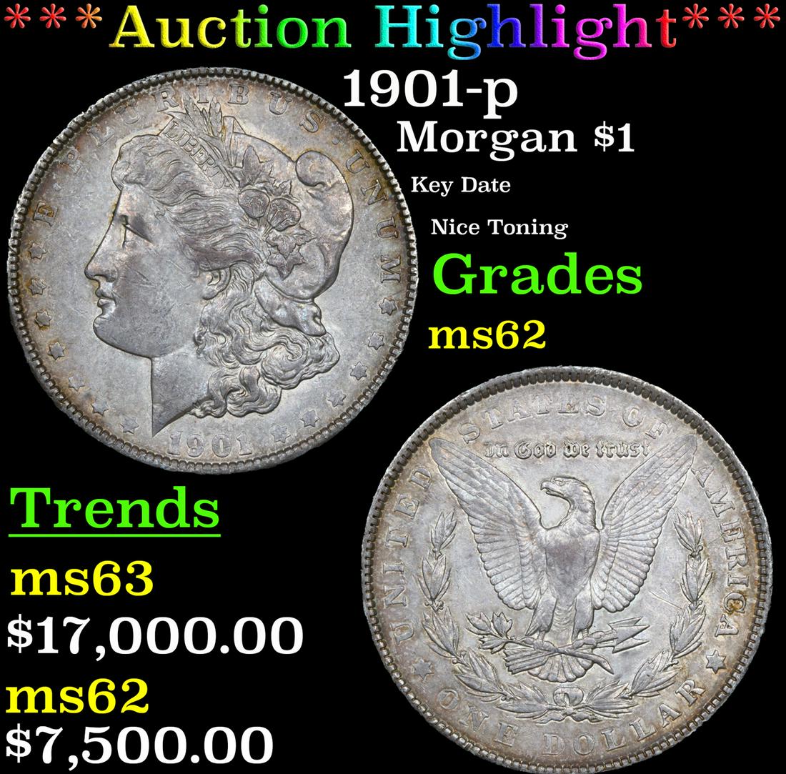 ***Auction Highlight*** 1901-p Morgan Dollar $1 Graded Select Unc By USCG (fc) (1 of 3)