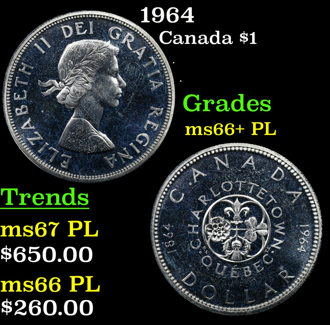 1964 Canada Dollar $1 Grades ms66+ PL By SEGS (1 of 3)