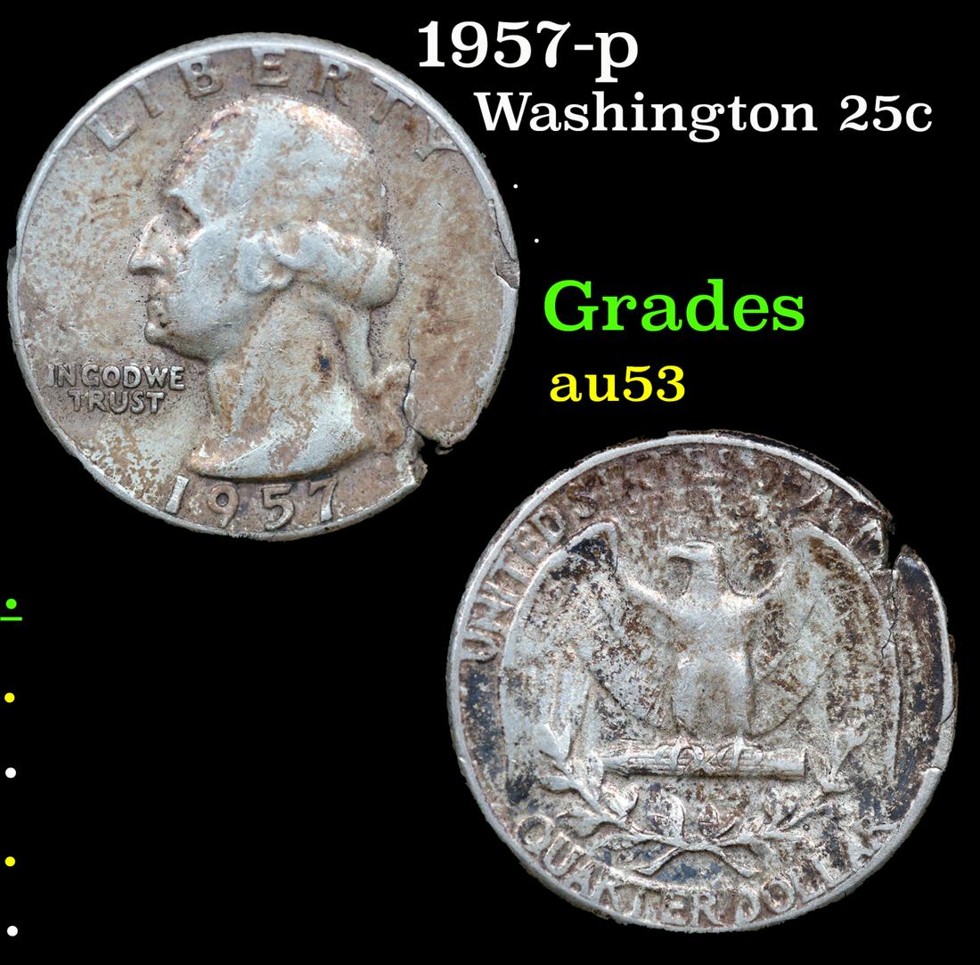 1957-p Washington Quarter 25c Grades Select AU (1 of 3)