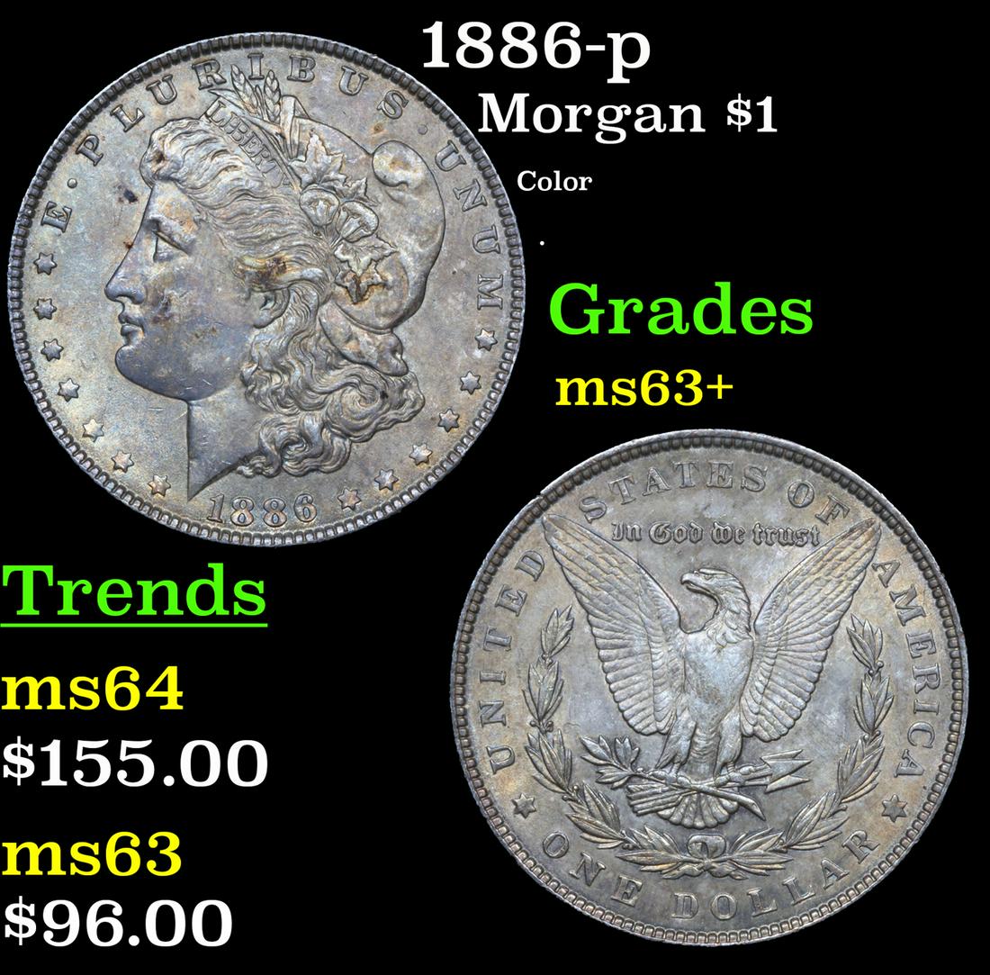 1886-p Morgan Dollar $1 Grades Select+ Unc (1 of 3)