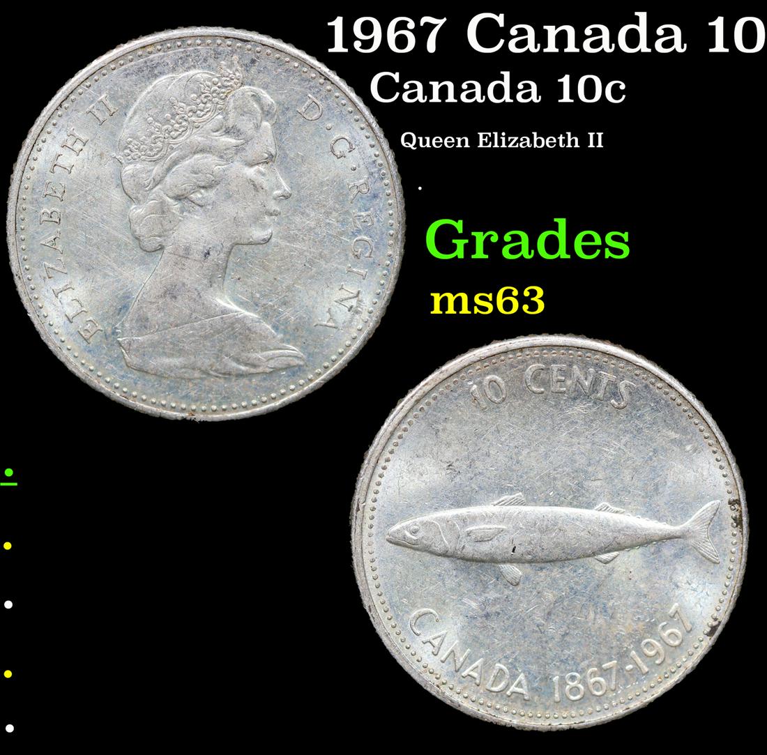 1967 Canada 10 Cents 10c KM-67a Grades Select Unc (1 of 3)