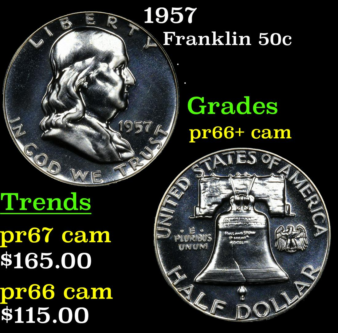 Proof 1957 Franklin Half Dollar 50c Grades GEM++ Proof Cameo (1 of 5)