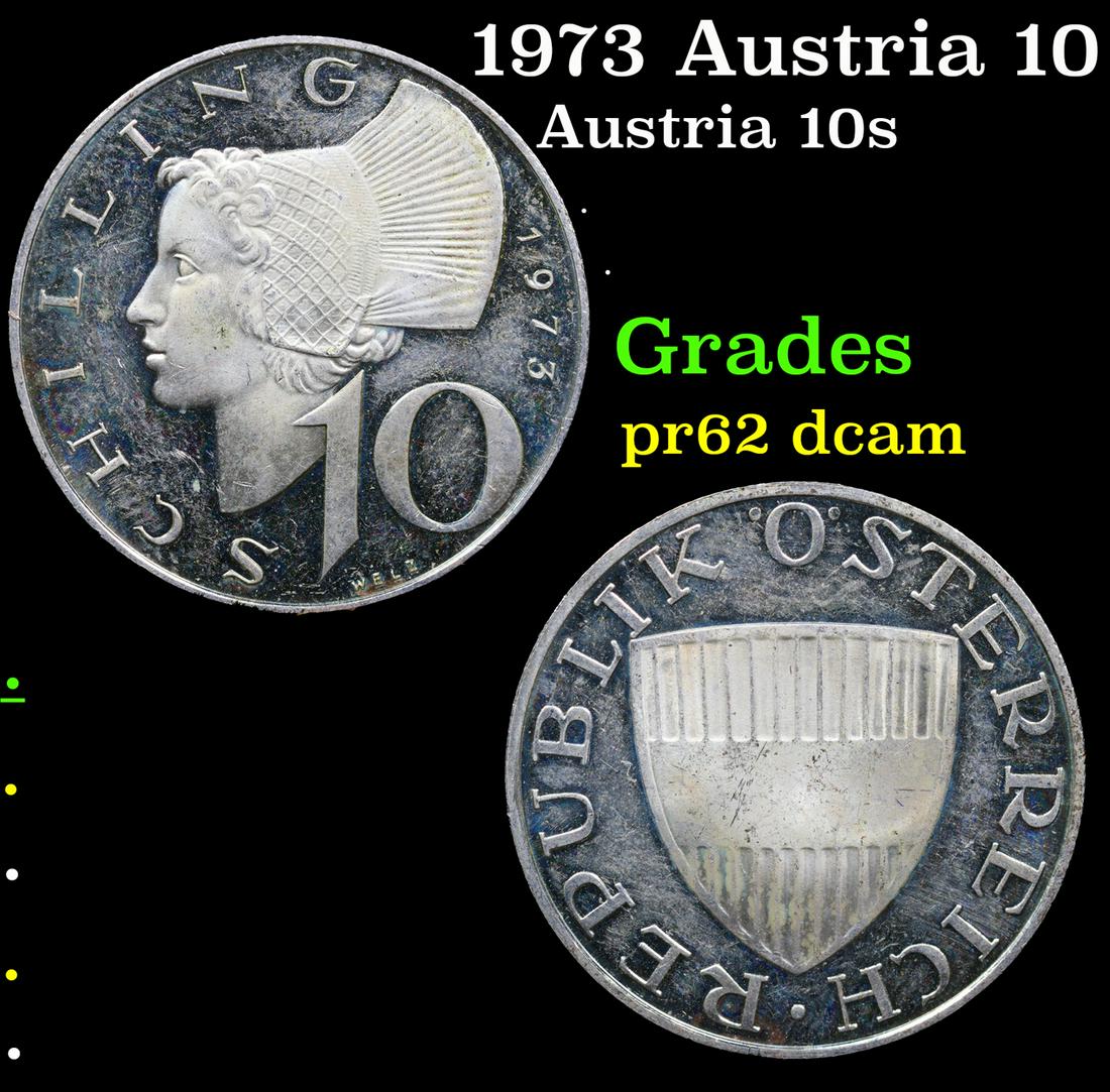 Proof 1973 Austria 10 Schilling 10s KM-2882 Grades Select Proof Deep Cameo (1 of 3)