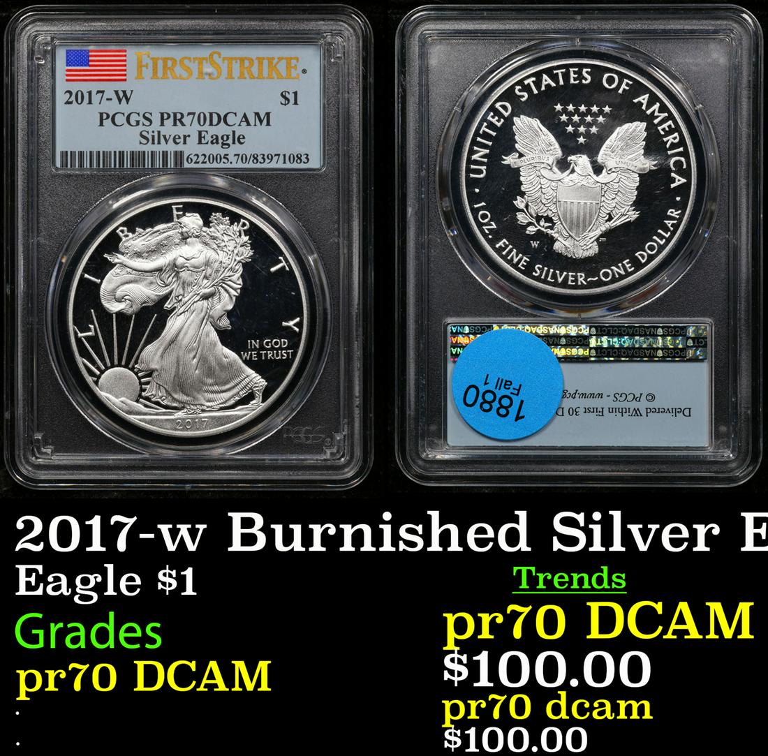 Proof PCGS 2017-w Burnished Silver Eagle (Special Strike) Silver Eagle Dollar First Strike $1 Graded (1 of 3)