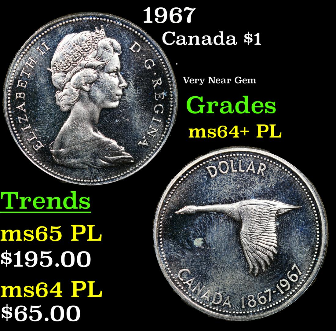1967 Canada Dollar $1 Grades Choice Unc+ PL (1 of 3)