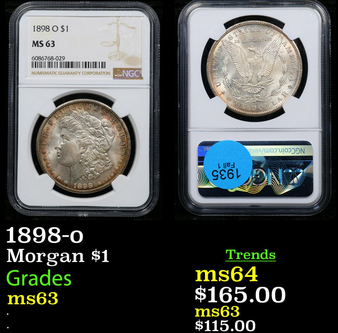 NGC 1898-o Morgan Dollar $1 Graded ms63 By NGC (1 of 3)