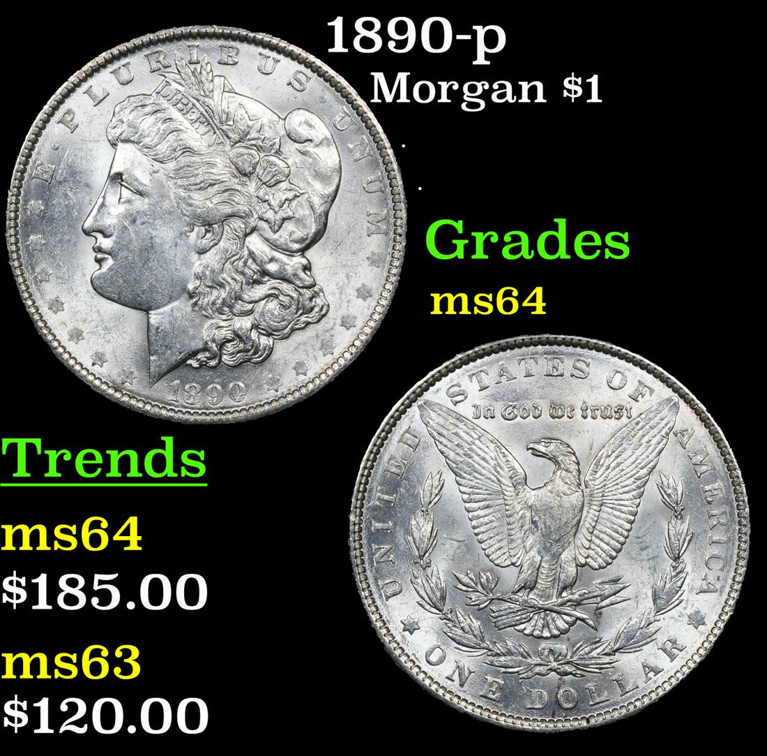 1890-p Morgan Dollar $1 Grades Choice Unc (1 of 3)