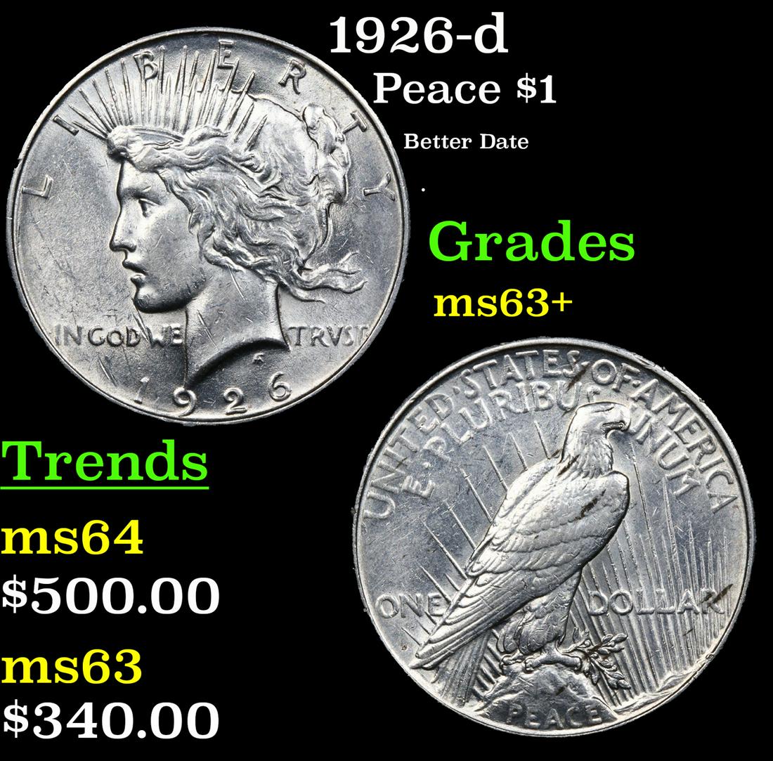 1926-d Peace Dollar $1 Grades Select+ Unc (1 of 3)