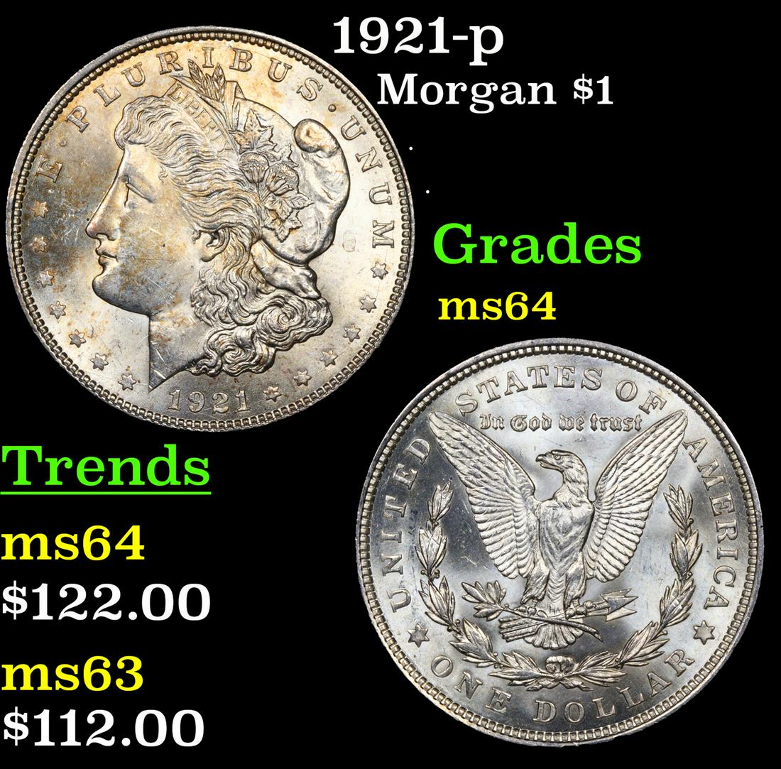 1921-p Morgan Dollar $1 Grades Choice Unc (1 of 3)