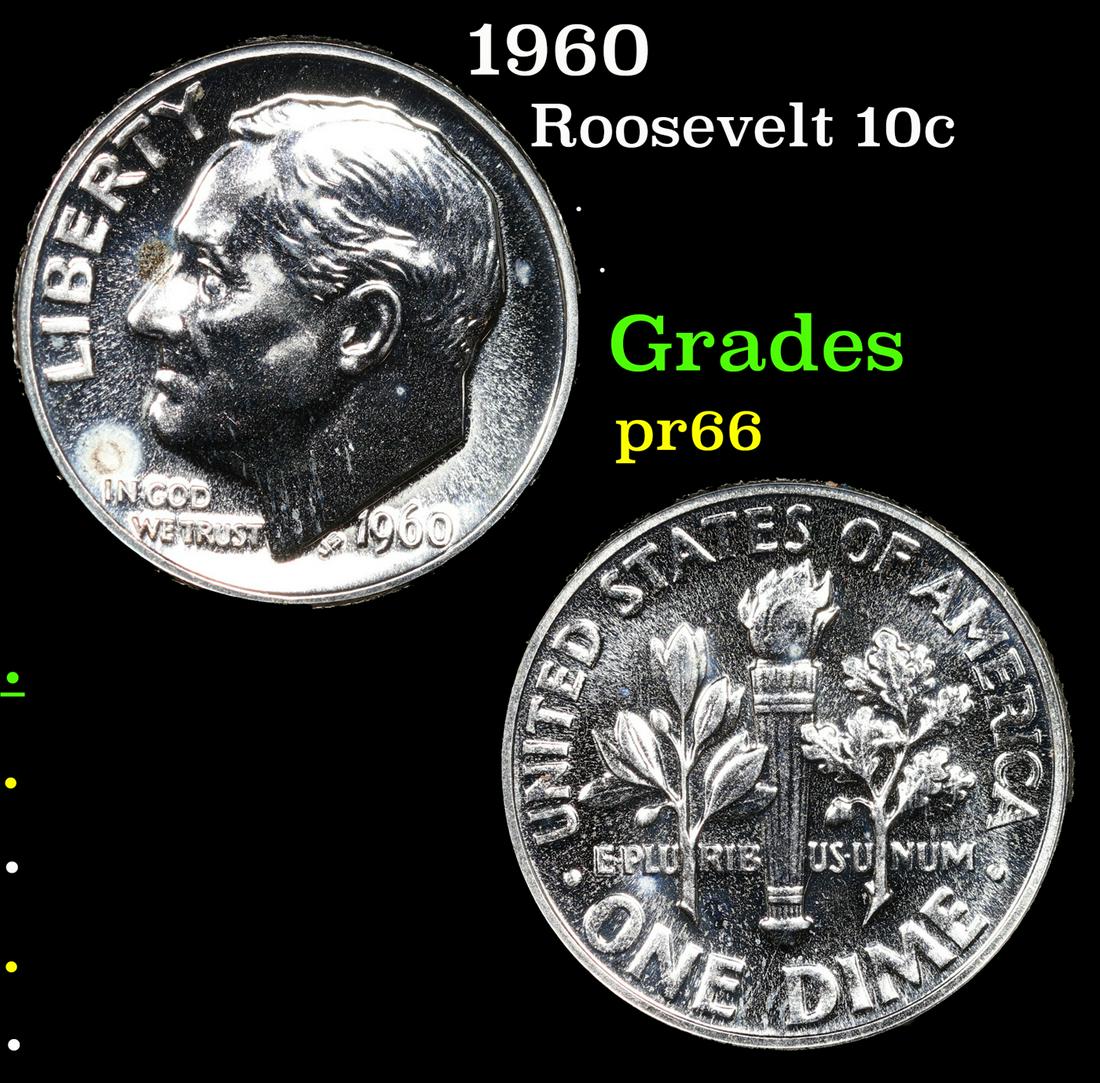 Proof 1960 Roosevelt Dime 10c Grades GEM+ Proof (1 of 3)