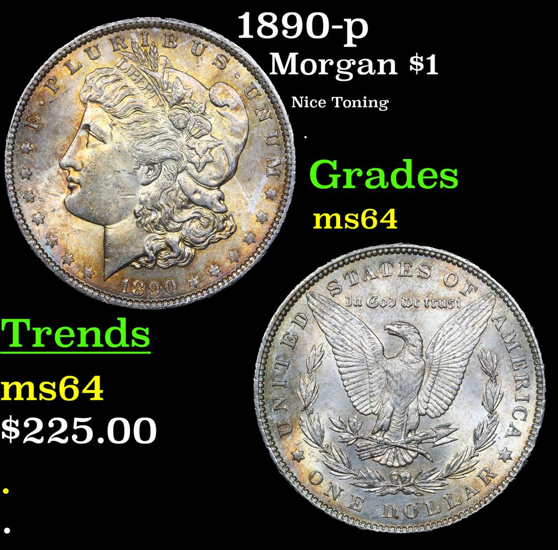 1890-p Morgan Dollar $1 Grades Choice Unc (1 of 3)