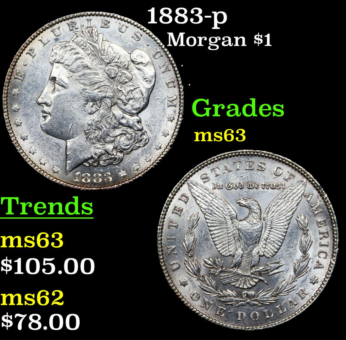 1883-p Morgan Dollar $1 Grades Select Unc (1 of 3)