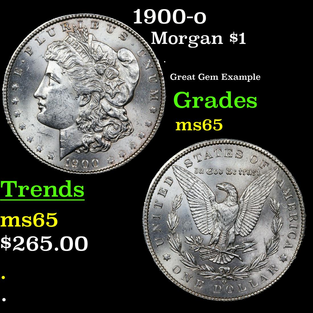 1900-o Morgan Dollar $1 Grades GEM Unc (1 of 3)