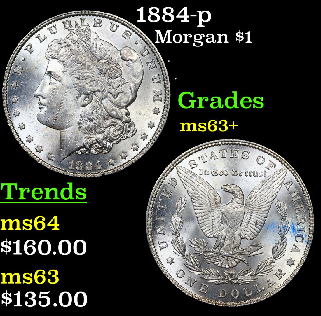 1884-p Morgan Dollar $1 Grades Select+ Unc (1 of 3)