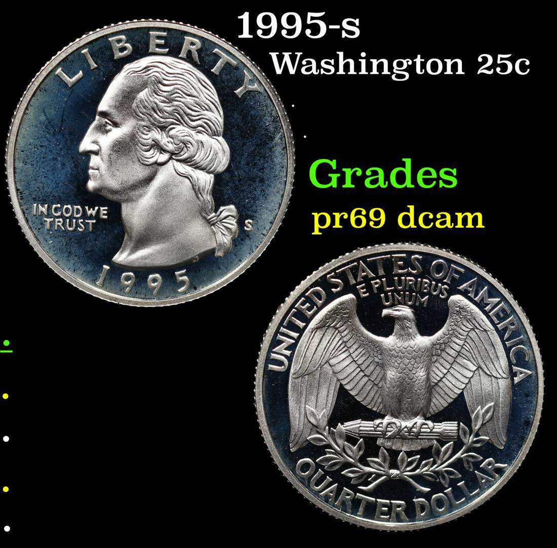 Proof 1995-s Washington Quarter 25c Grades GEM++ Proof Deep Cameo (1 of 3)