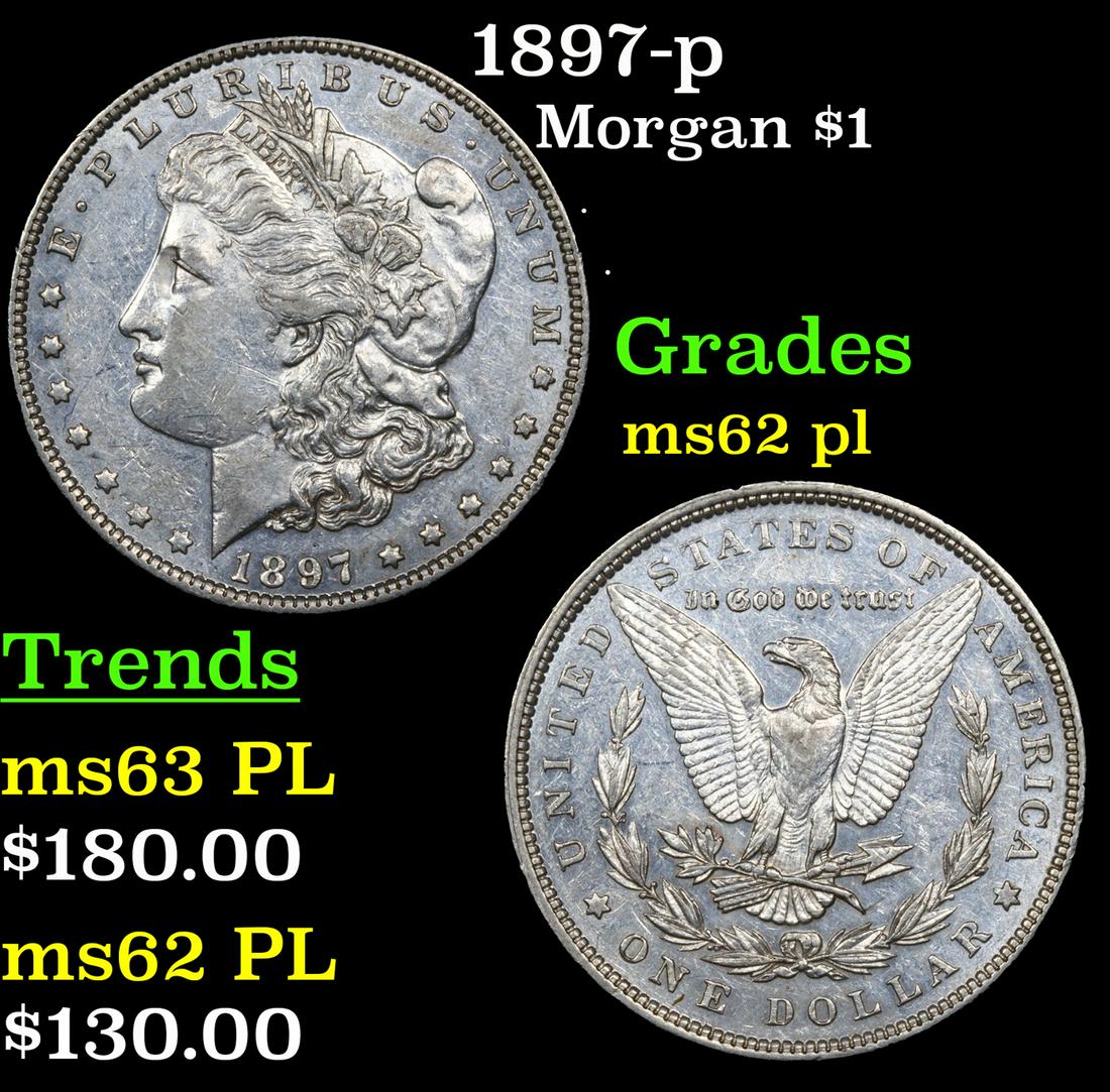 1897-p Morgan Dollar $1 Grades Select Unc PL (1 of 7)
