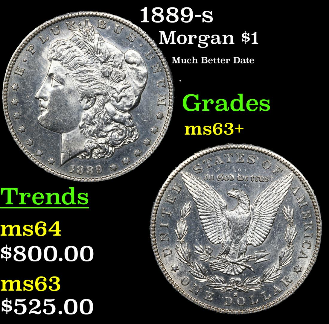 1889-s Morgan Dollar $1 Graded Select+ Unc By USCG (1 of 5)