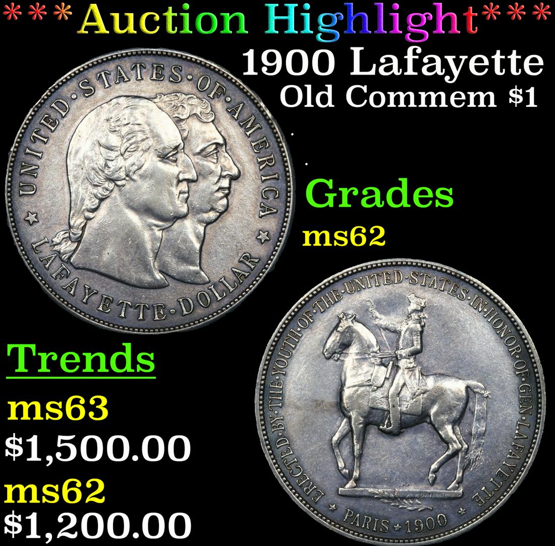 ***Auction Highlight*** 1900 Lafayette Lafayette Dollar $1 Graded ms62 By SEGS (fc) (1 of 5)