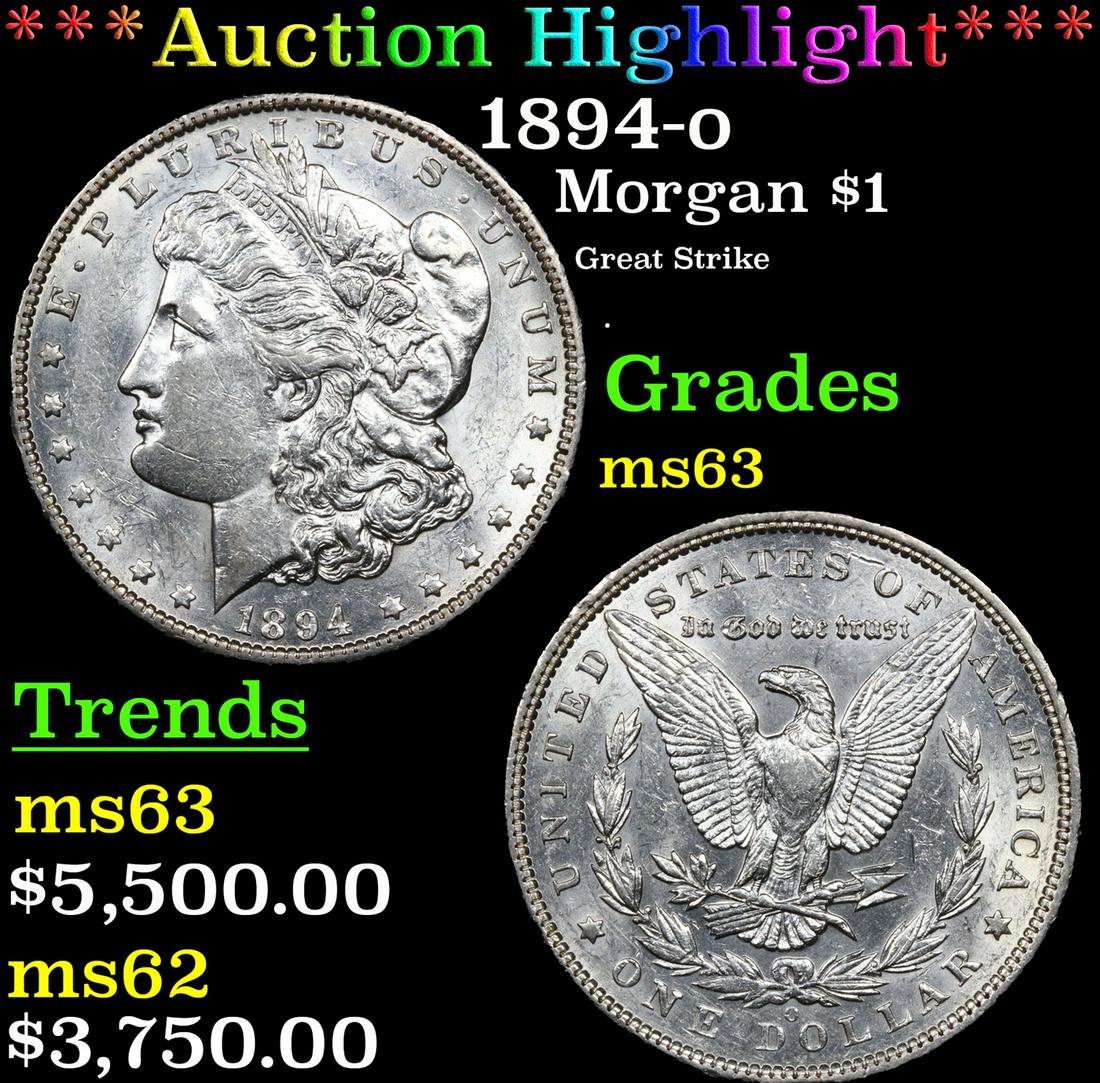 ***Auction Highlight*** 1894-o Morgan Dollar $1 Graded Select Unc By USCG (fc) (1 of 5)