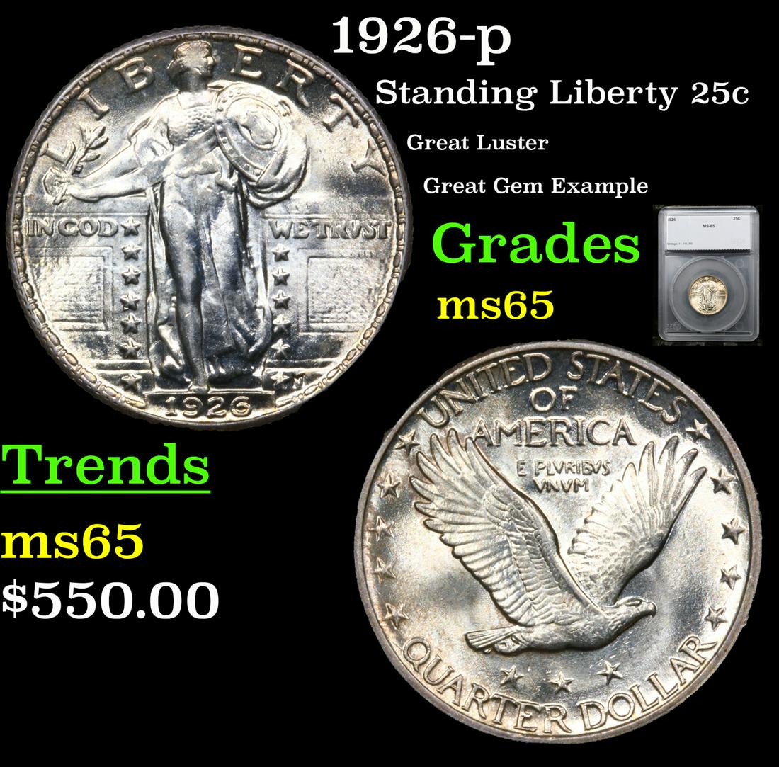 1926-p Standing Liberty Quarter 25c Graded ms65 By SEGS (1 of 5)