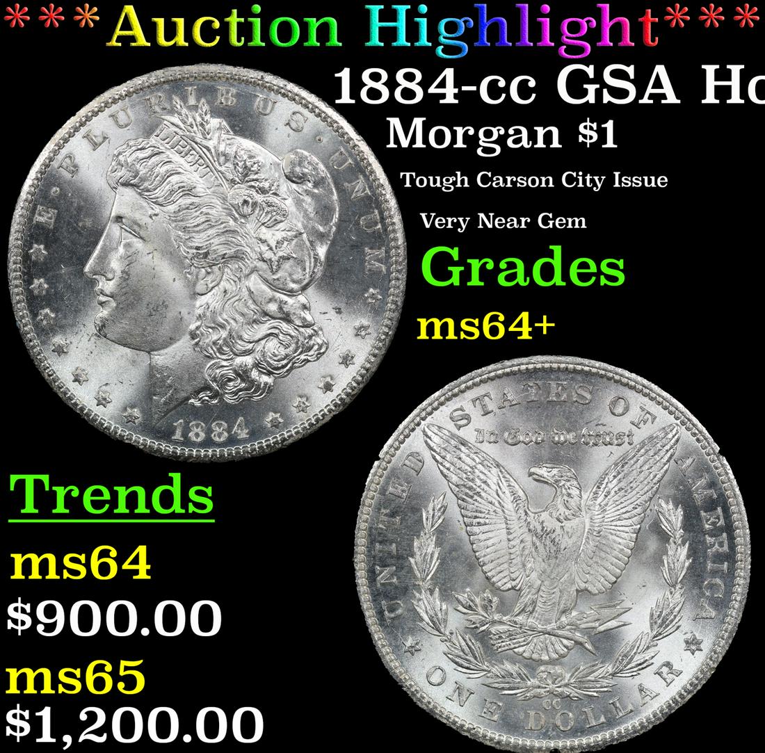 ***Auction Highlight*** NGC 1884-cc Morgan Dollar GSA Hoard $1 Graded ms64+ By NGC (fc) (1 of 6)