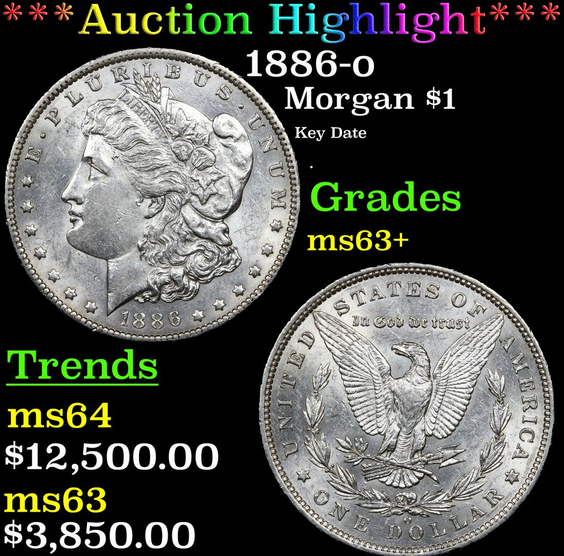 ***Auction Highlight*** 1886-o Morgan Dollar $1 Graded ms63+ By SEGS (fc) (1 of 5)