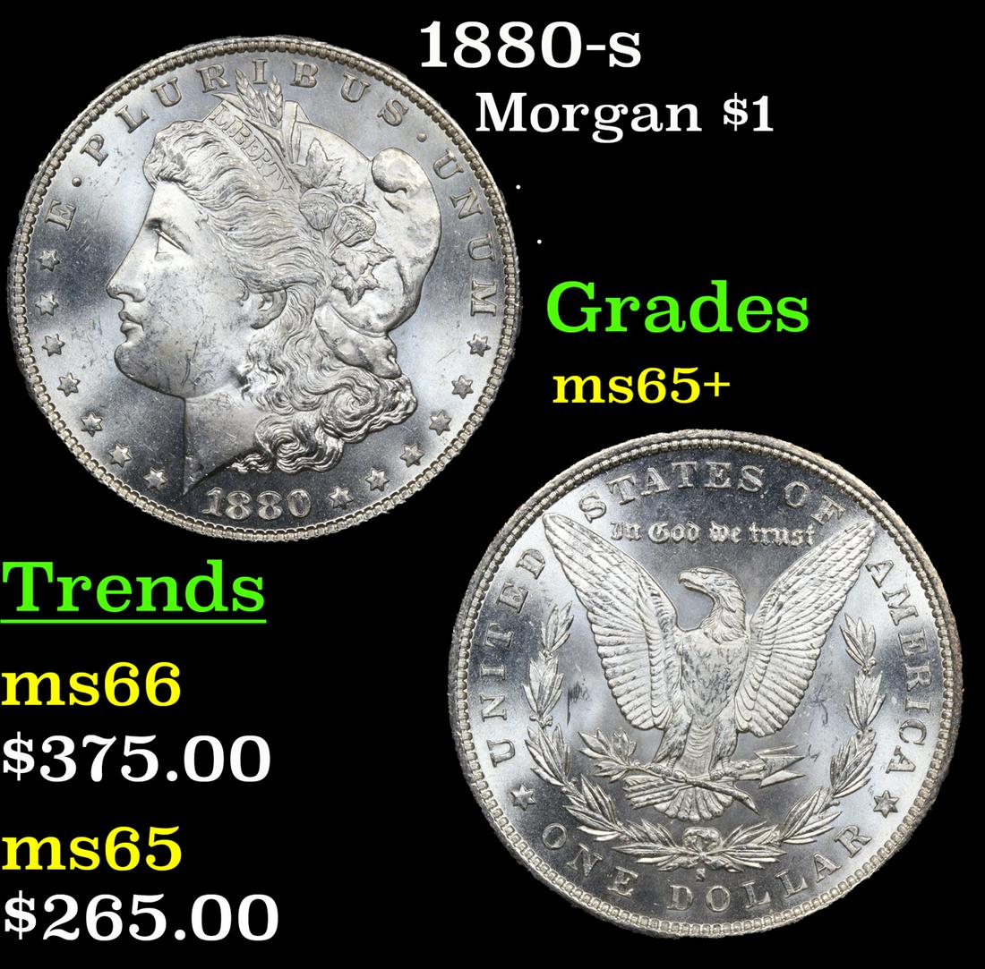 1880-s Morgan Dollar $1 Grades GEM+ Unc (1 of 3)
