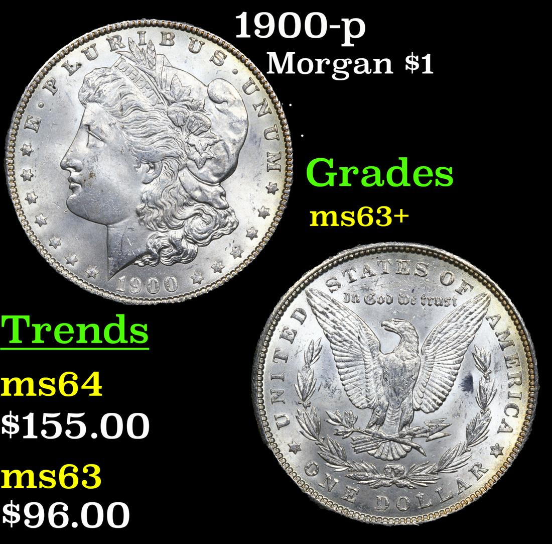 1900-p Morgan Dollar $1 Grades Select+ Unc (1 of 3)