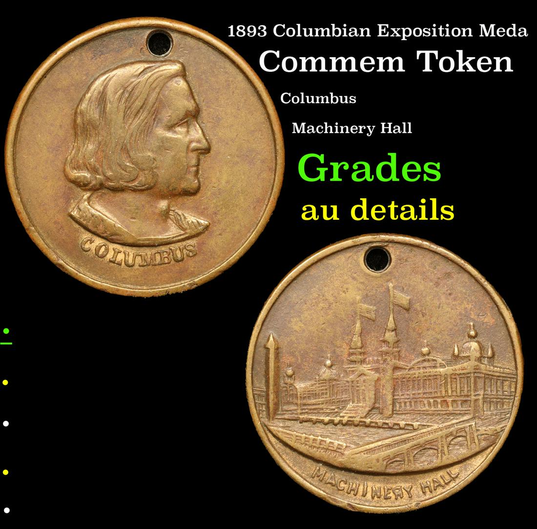 1893 Columbian Exposition Meda Grades AU Details (1 of 3)