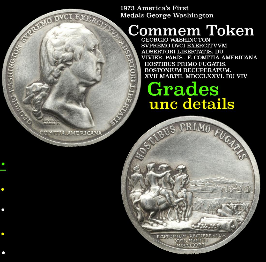 1973 America's First Medals George Washington Grades Unc Details (1 of 3)