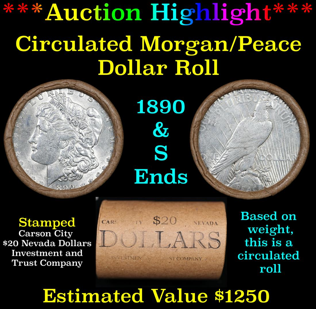 ***Auction Highlight*** 1890 Morgan & S Peace Ends Cull-VG Mixed Morgan/Peace Silver Dollar Shotgun (1 of 4)