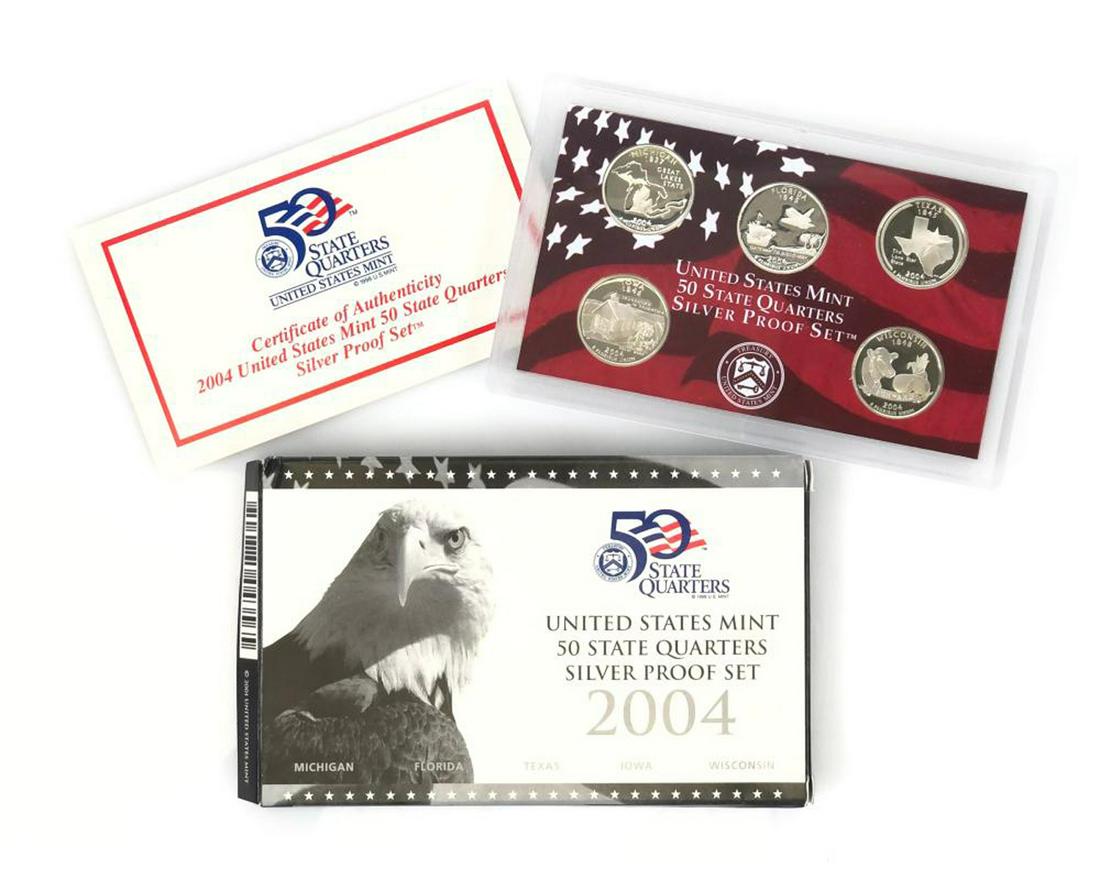 2004 United States Quarters Silver Proof Set - 5 pc set Low mintage (1 of 1)
