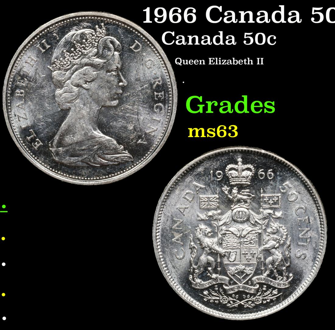 1966 Canada 50 Cents 50c KM-63 Grades Select Unc (1 of 3)