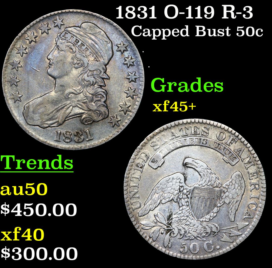 1831 Capped Bust Half Dollar O-119 R-3 50c Graded xf45+ By SEGS (1 of 5)