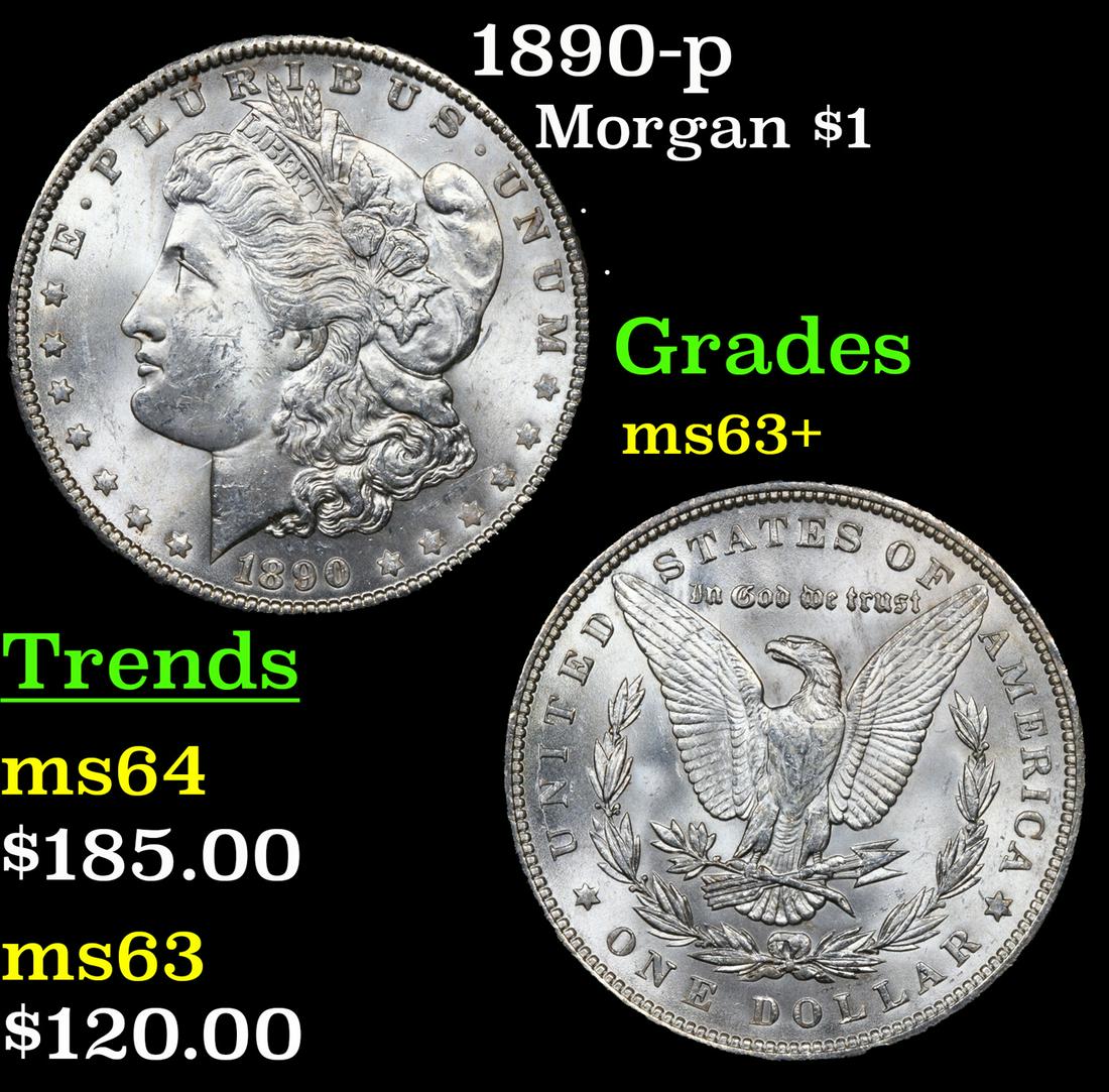 1890-p Morgan Dollar $1 Grades Select+ Unc (1 of 3)