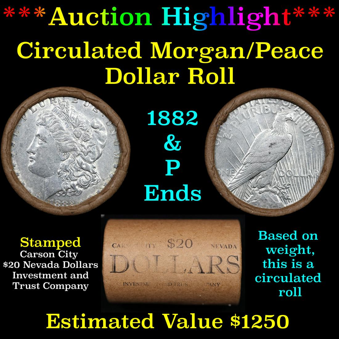 ***Auction Highlight*** 1882 Morgan & P Peace Ends Cull-VG Mixed Morgan/Peace Silver Dollar Shotgun (1 of 4)