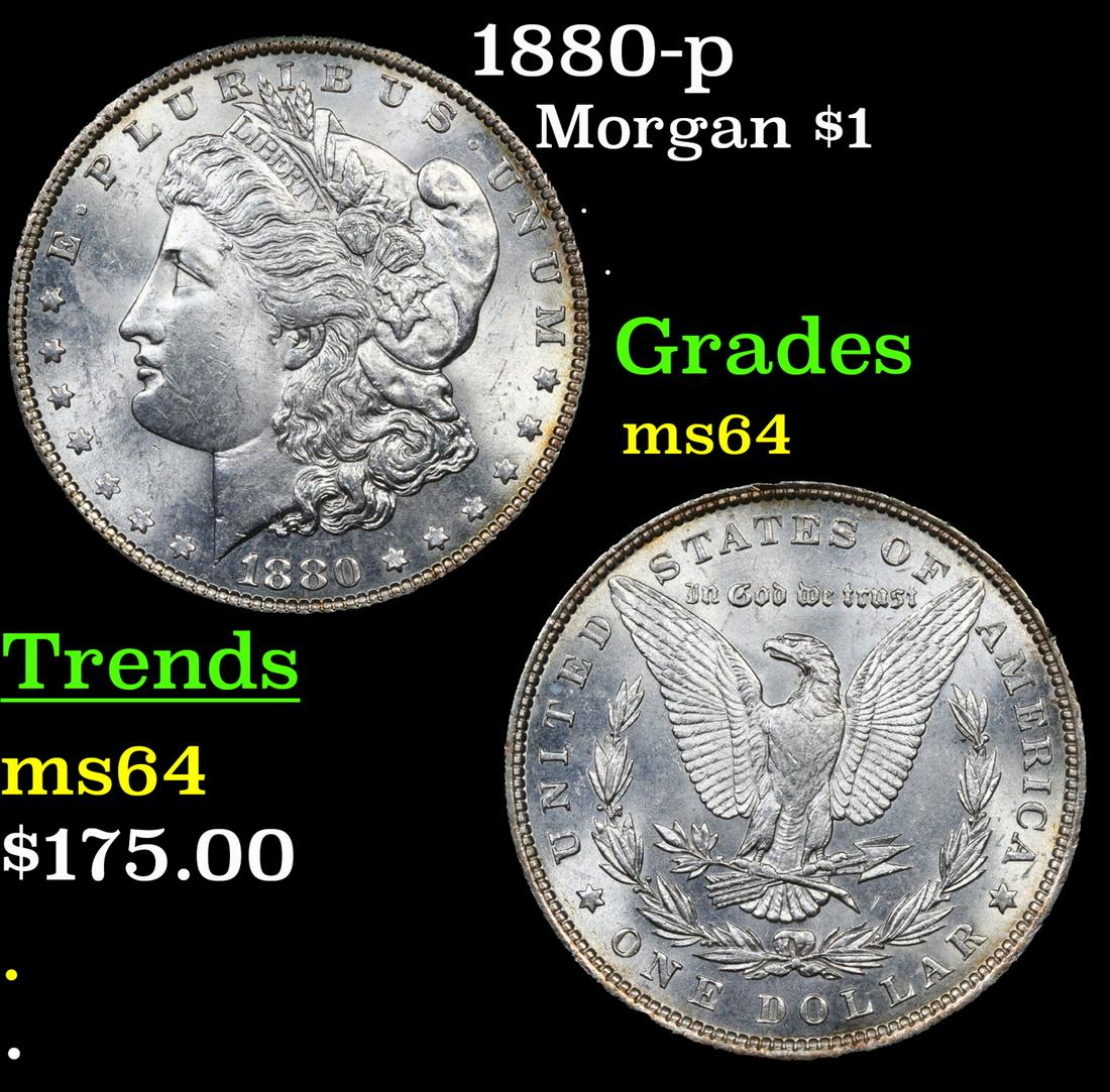 1880-p Morgan Dollar $1 Grades Choice Unc (1 of 3)