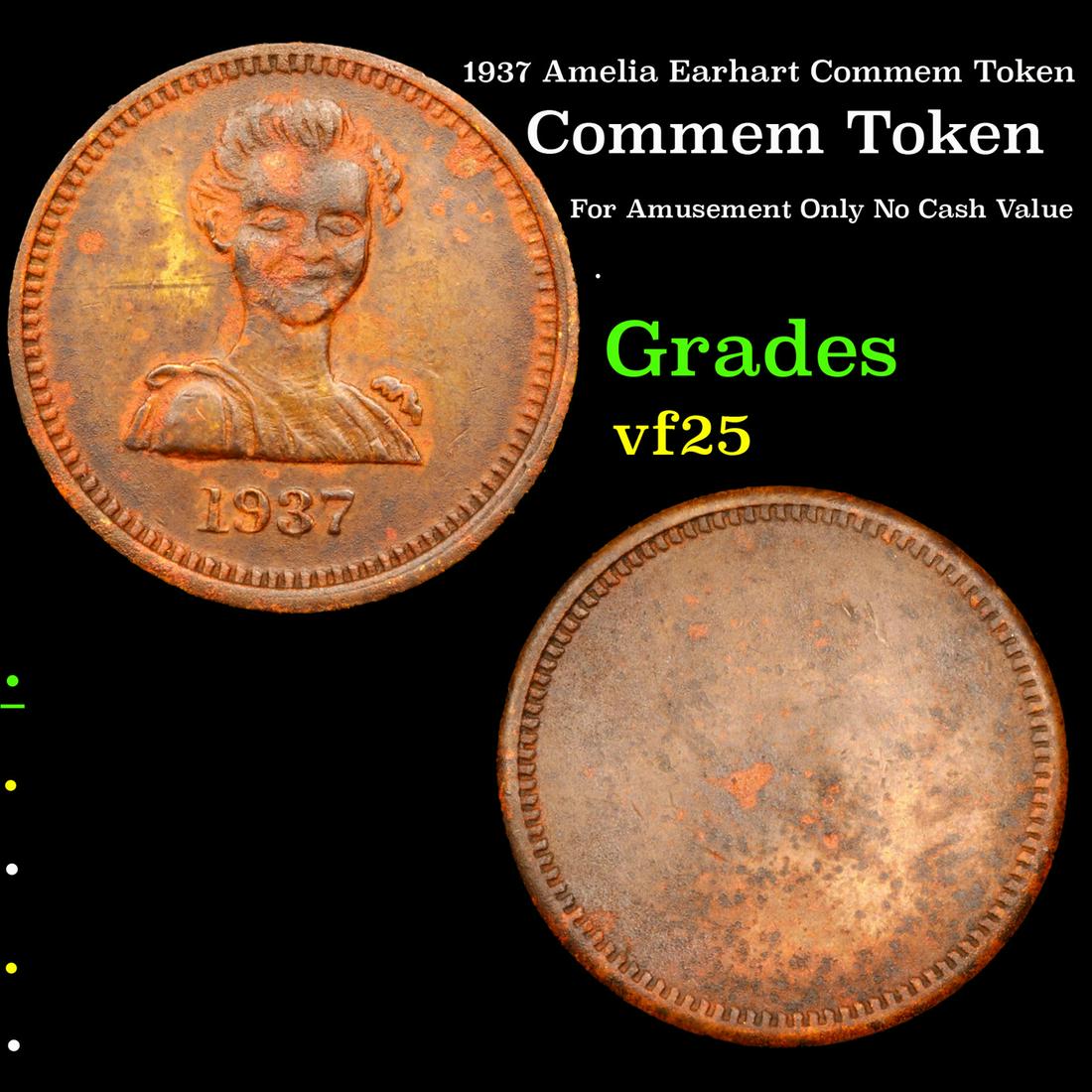 1937 Amelia Earhart Commem Token Grades vf+ (1 of 3)