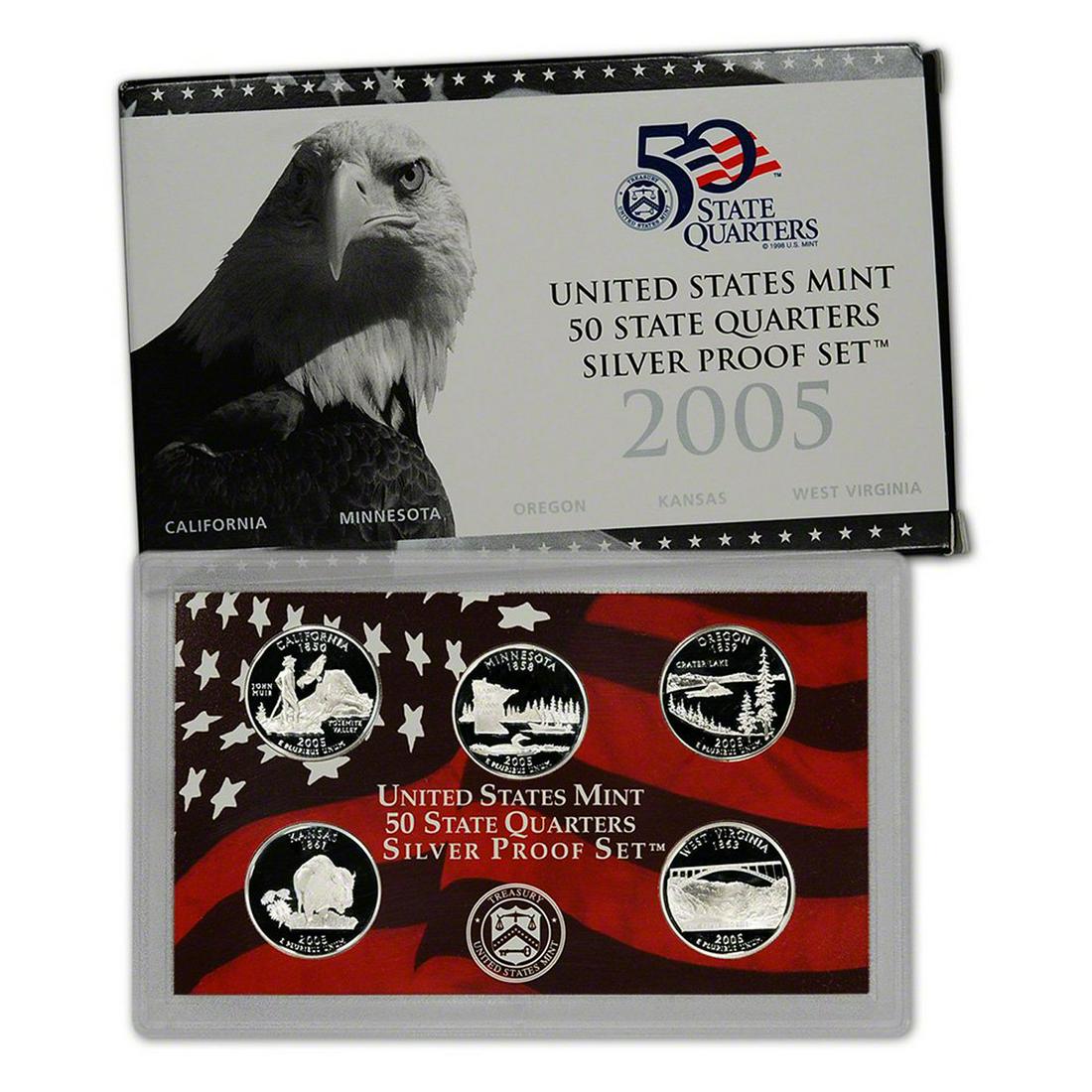 2005 United States Quarters Silver Proof Set - 5 pc set Low mintage. (1 of 1)