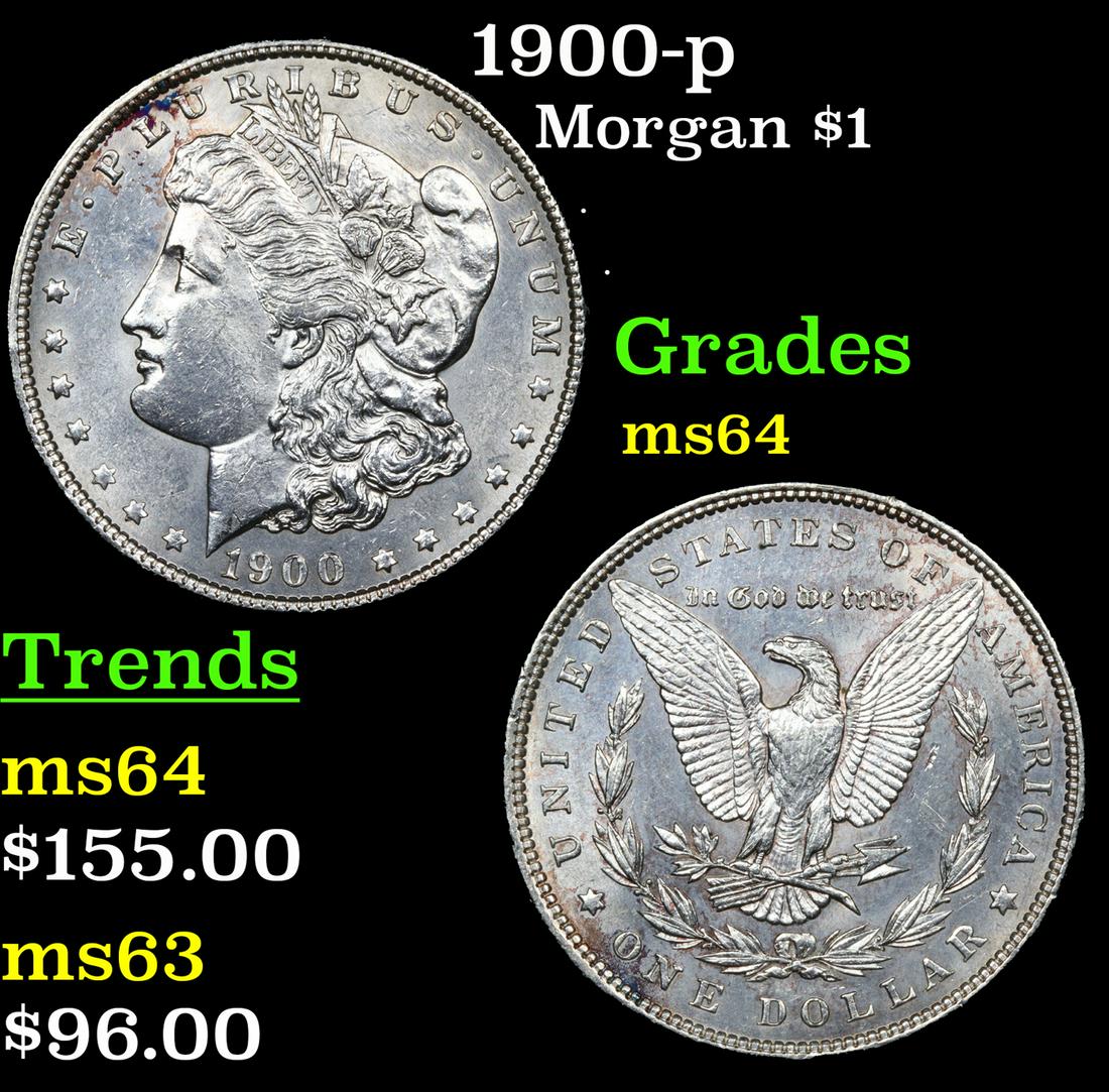 1900-p Morgan Dollar $1 Grades Choice Unc (1 of 3)