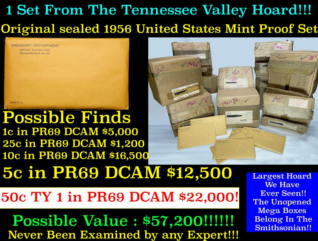 Original sealed 1956 United States Mint Proof Set Tennessee Valley Hoard (1 of 18)