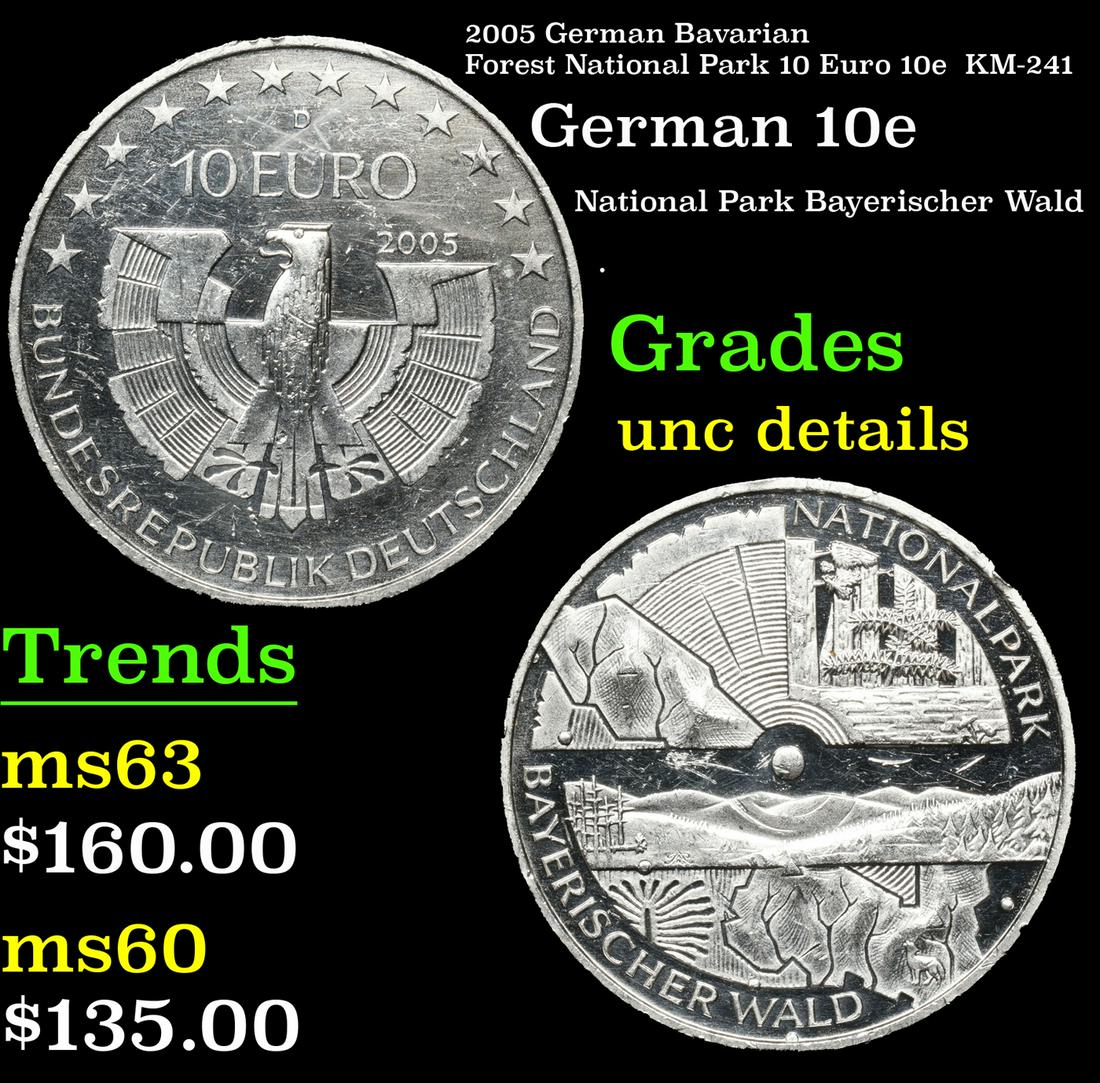 2005 German Bavarian Forest National Park 10 Euro 10e  KM-241 Grades Unc Details (1 of 3)