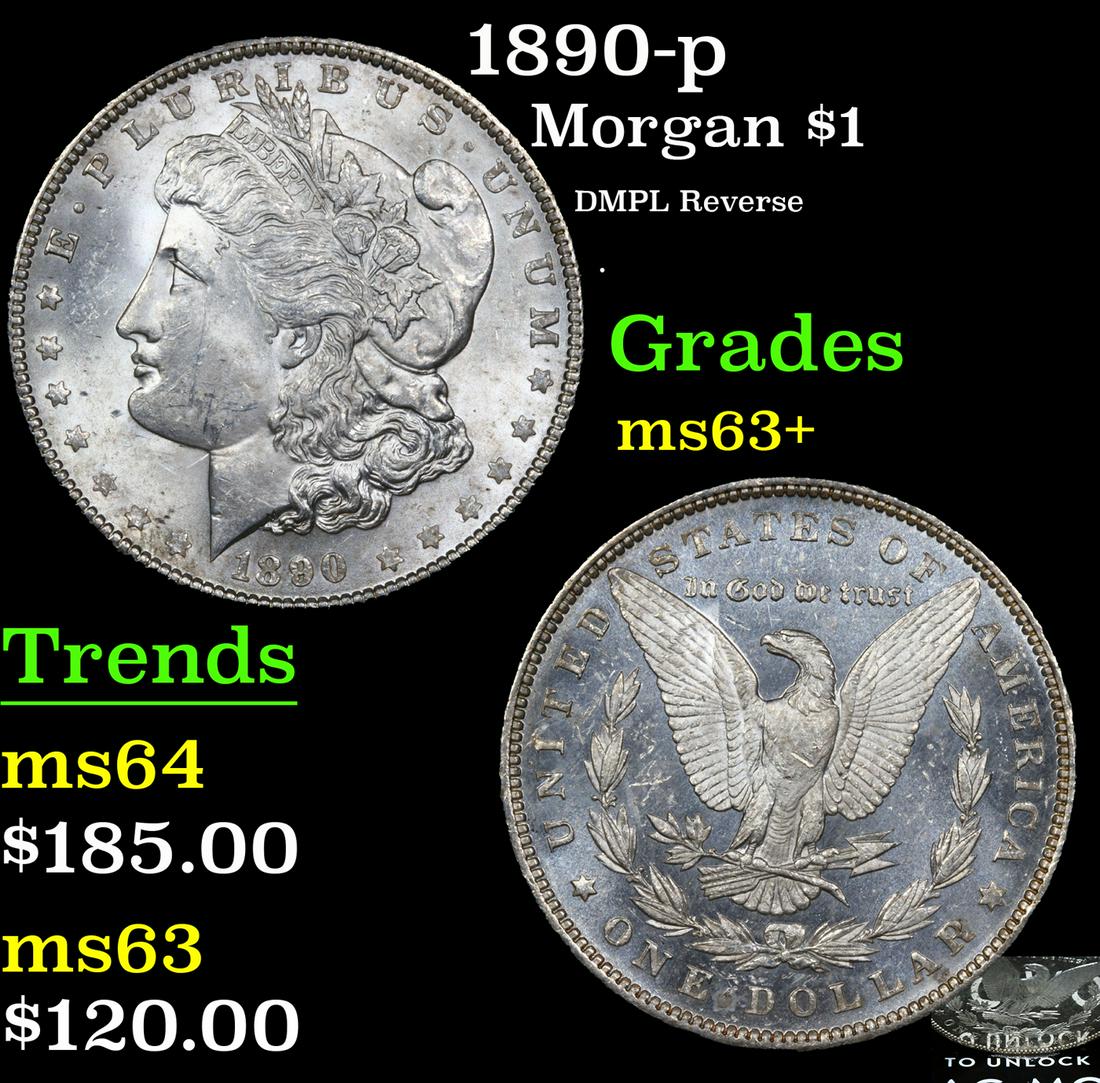 1890-p Morgan Dollar $1 Grades Select+ Unc (1 of 5)