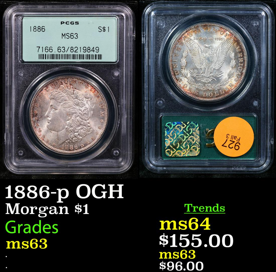 PCGS 1886-p Morgan Dollar OGH $1 Graded ms63 By PCGS (1 of 3)