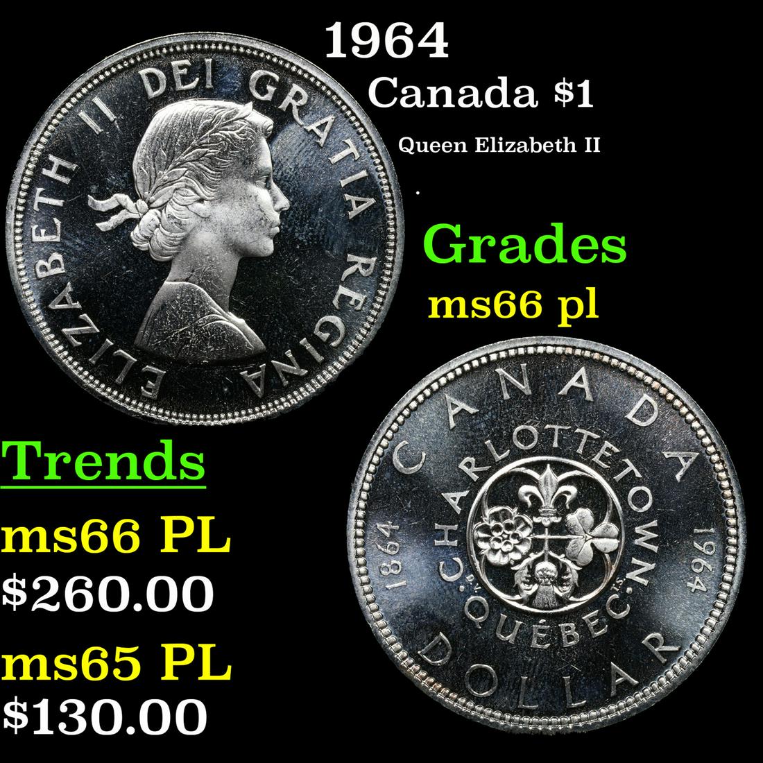 1964 Canada Dollar $1 Grades GEM+ UNC PL (1 of 3)