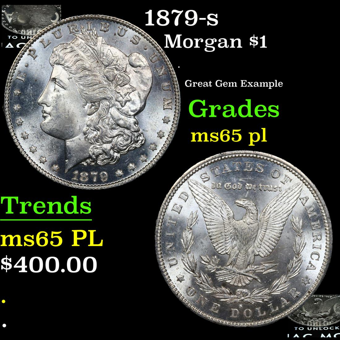 1879-s Morgan Dollar $1 Grades GEM Unc PL (1 of 7)