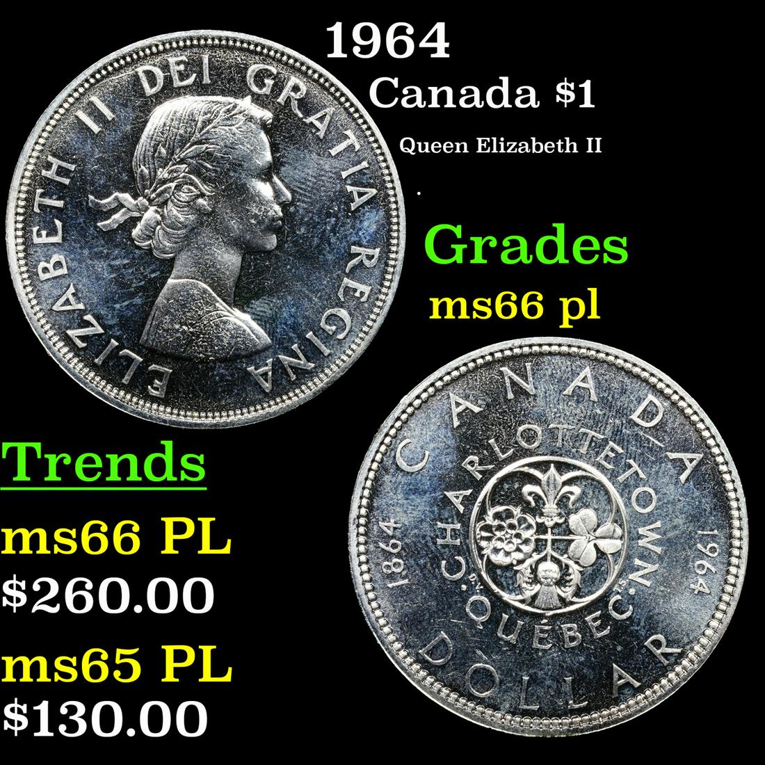 1964 Canada Dollar $1 Grades GEM+ UNC PL (1 of 3)
