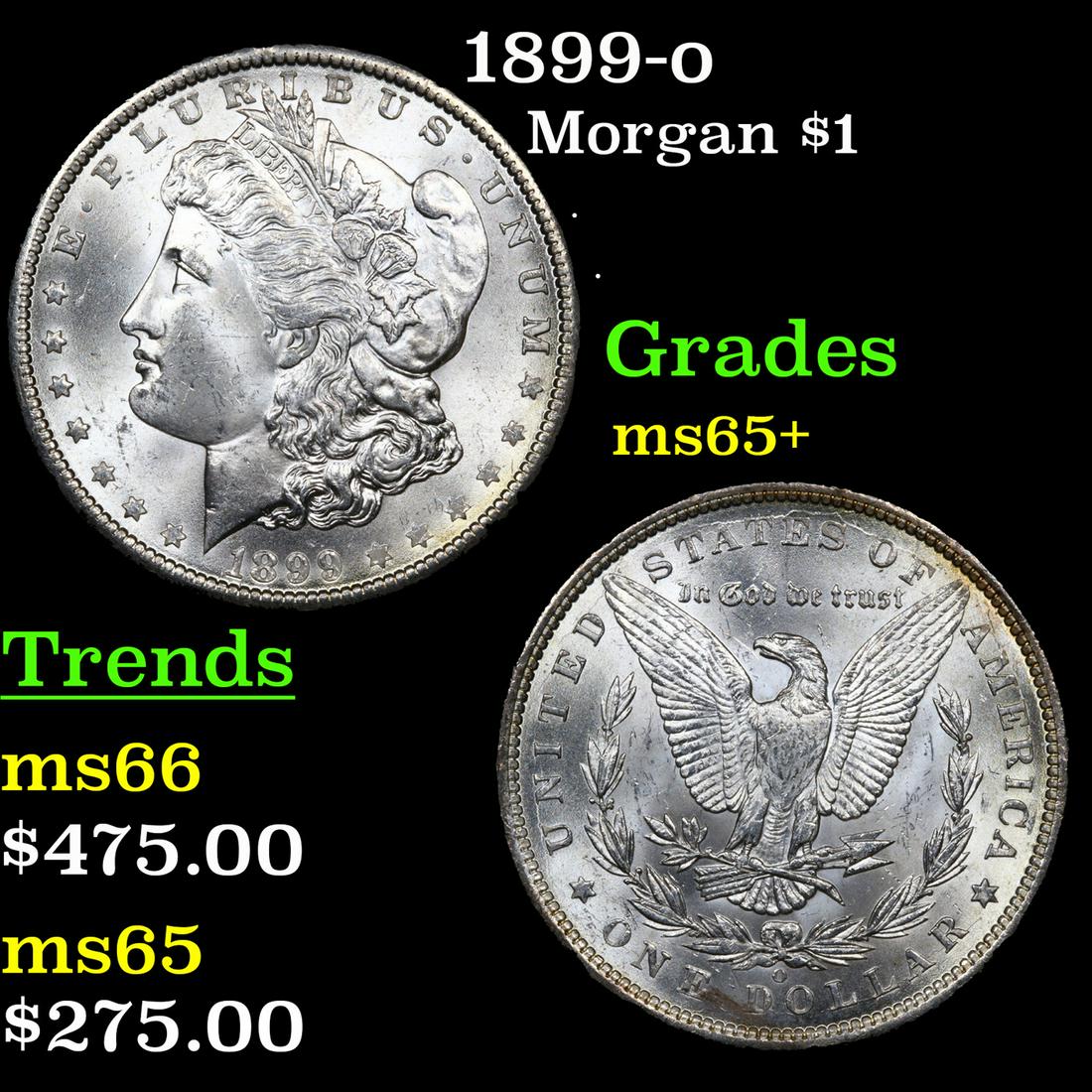 1899-o Morgan Dollar $1 Grades GEM+ Unc (1 of 3)
