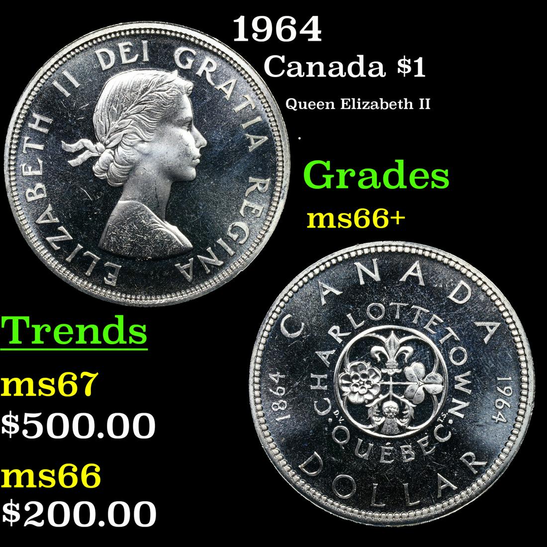 1964 Canada Dollar $1 Grades GEM++ Unc (1 of 3)