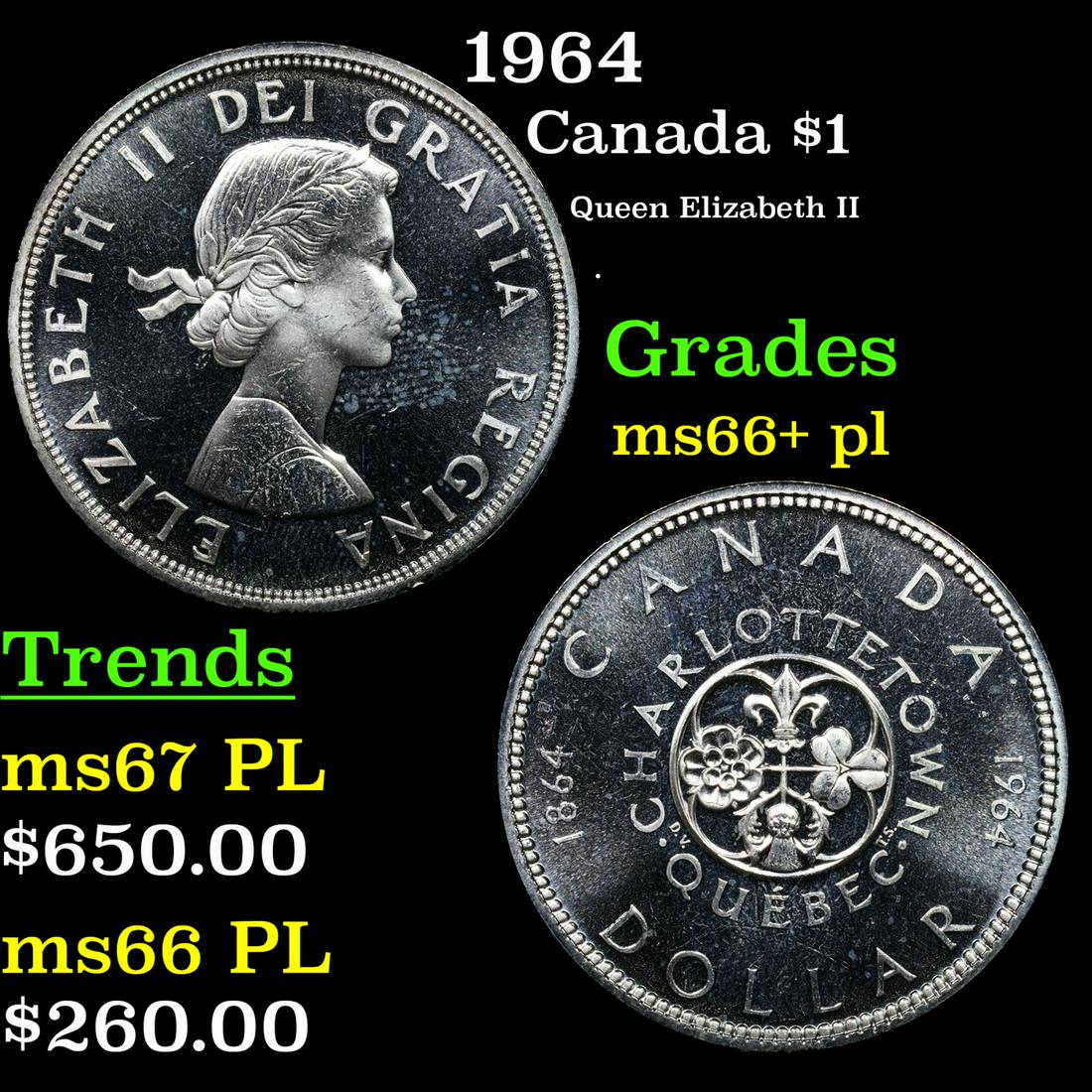 1964 Canada Dollar $1 Grades GEM++ PL (1 of 3)